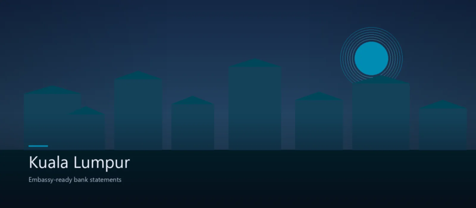 Kuala Lumpur skyline for Malaysia eVisa bank statements