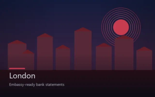 London skyline for UK visa bank statement guidance