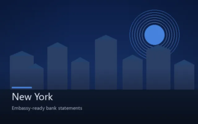 New York skyline for USA visa financial evidence